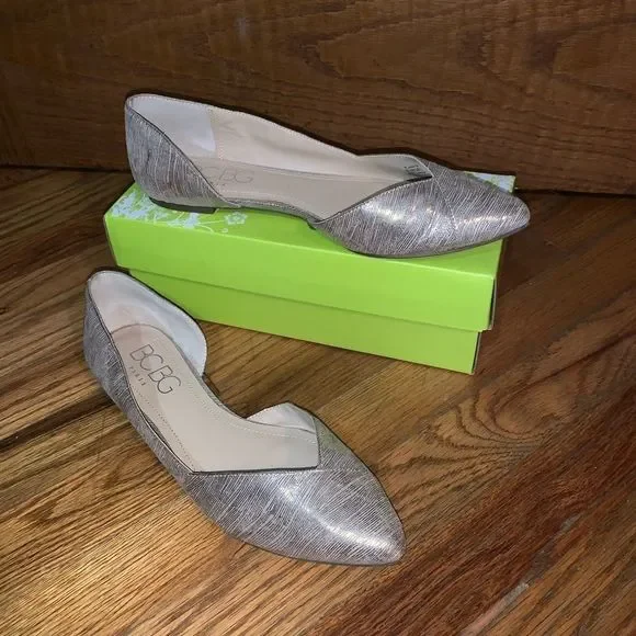 BCBG Paris Metallic D’Orsay Flats Sz 9.5 - Picture 7 of 8